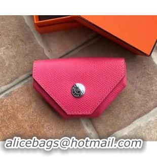 Good Product Hermes Epsom Leather Le 24 Van Cattle Chevre Vintage Coin Purse H42616 Fuchsia