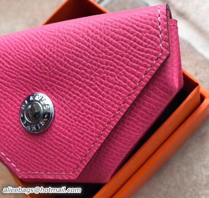 Good Product Hermes Epsom Leather Le 24 Van Cattle Chevre Vintage Coin Purse H42616 Fuchsia