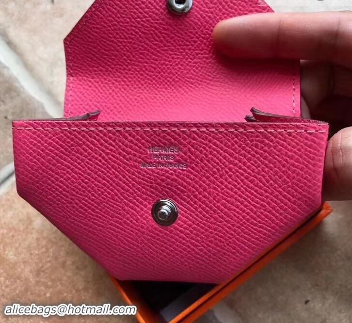 Good Product Hermes Epsom Leather Le 24 Van Cattle Chevre Vintage Coin Purse H42616 Fuchsia