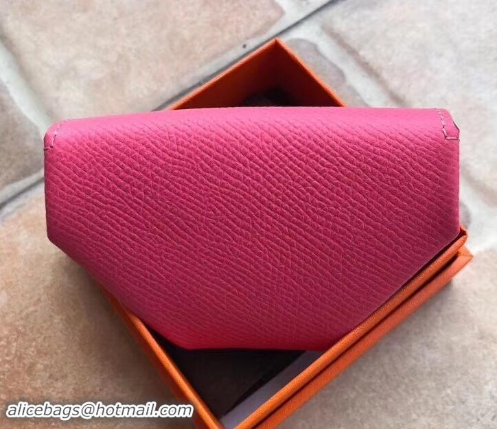 Good Product Hermes Epsom Leather Le 24 Van Cattle Chevre Vintage Coin Purse H42616 Fuchsia