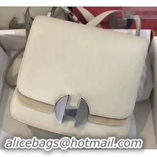 Imitation Hermes 2002 - 26 Bag Creamy In Evercolor Calfskin With Adjustable Strap H42620