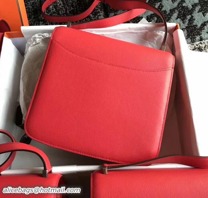 Top Quality Hermes 2002 - 26 Bag Red In Evercolor Calfskin With Adjustable Strap H42620