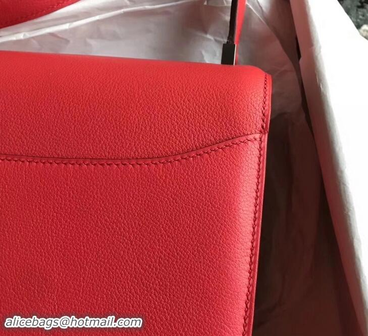 Top Quality Hermes 2002 - 26 Bag Red In Evercolor Calfskin With Adjustable Strap H42620