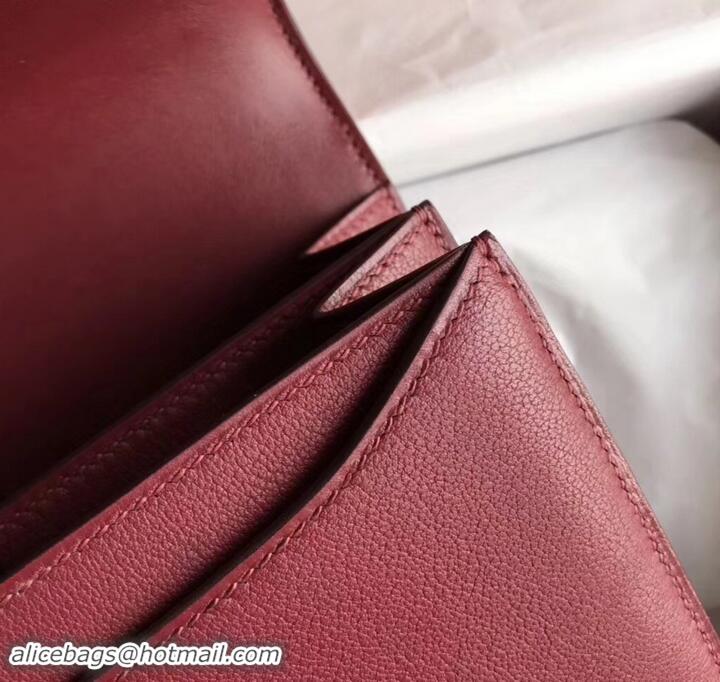 Top Quality Hermes 2002 - 26 Bag Burgundy In Evercolor Calfskin With Adjustable Strap H42620