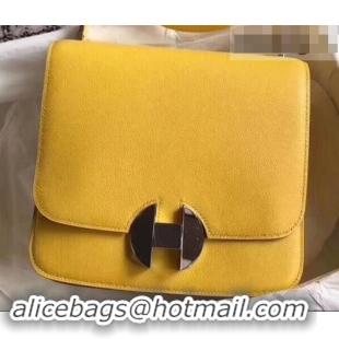 Discount Hermes 2002 - 26 Bag Yellow In Evercolor Calfskin With Adjustable Strap H42620