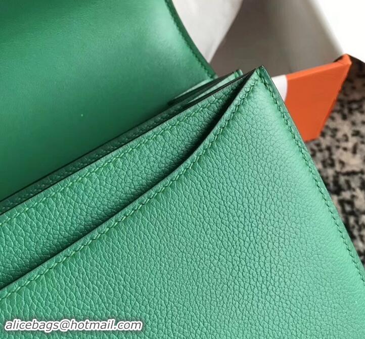 AAAAA Hermes 2002 - 26 Bag Bamboo Green In Evercolor Calfskin With Adjustable Strap H42620