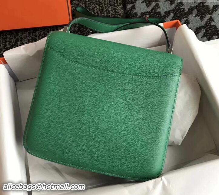 AAAAA Hermes 2002 - 26 Bag Bamboo Green In Evercolor Calfskin With Adjustable Strap H42620