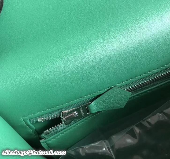 AAAAA Hermes 2002 - 26 Bag Bamboo Green In Evercolor Calfskin With Adjustable Strap H42620