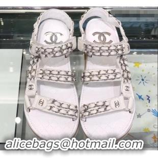 Low Price Chanel Chain Sandals G33801 White ​2019