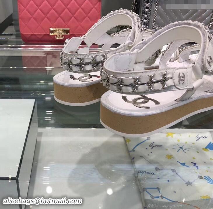 Low Price Chanel Chain Sandals G33801 White ​2019