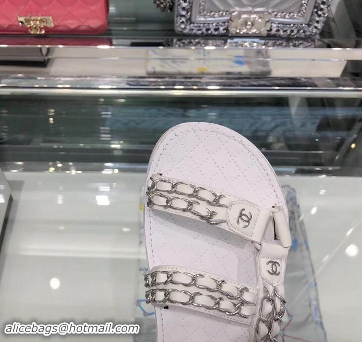 Low Price Chanel Chain Sandals G33801 White ​2019