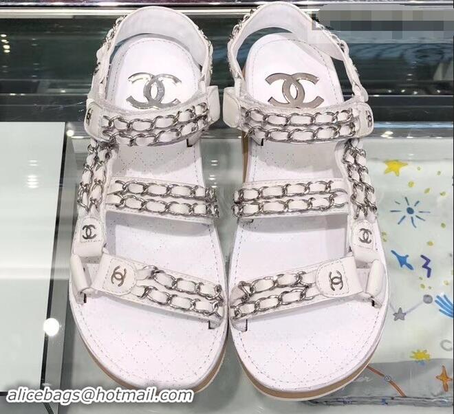 Low Price Chanel Chain Sandals G33801 White ​2019