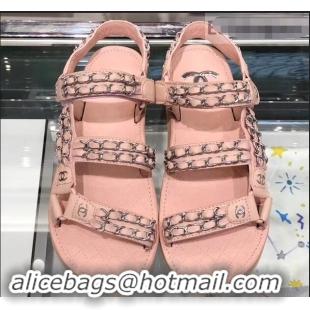 Best Price Chanel Chain Sandals G33801 Pink 2019