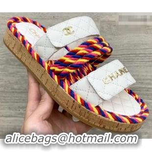 Most Popular Chanel Cord Mules Slipper Sandals G34603 Multicolor 2019