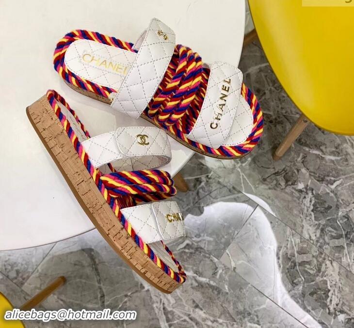 Most Popular Chanel Cord Mules Slipper Sandals G34603 Multicolor 2019