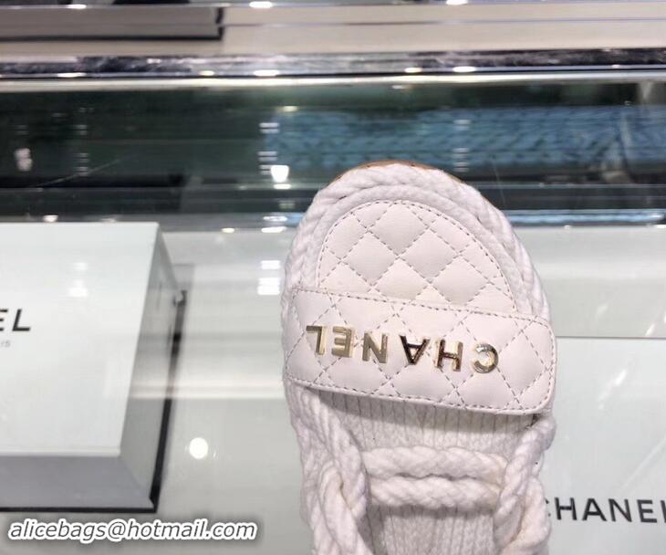 Unique Grade Chanel Cord Sandals G34602 White ​2019