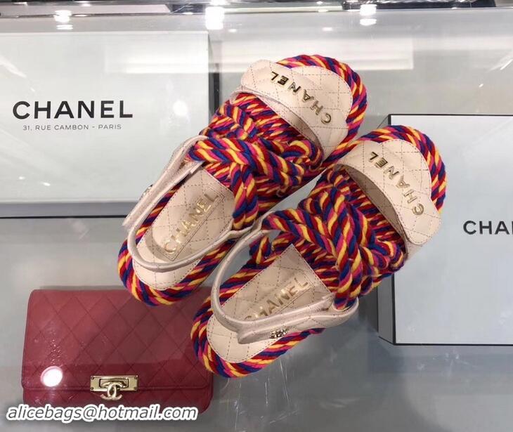 Buy Cheap Chanel Cord Sandals G34602 Multicolor ​2019