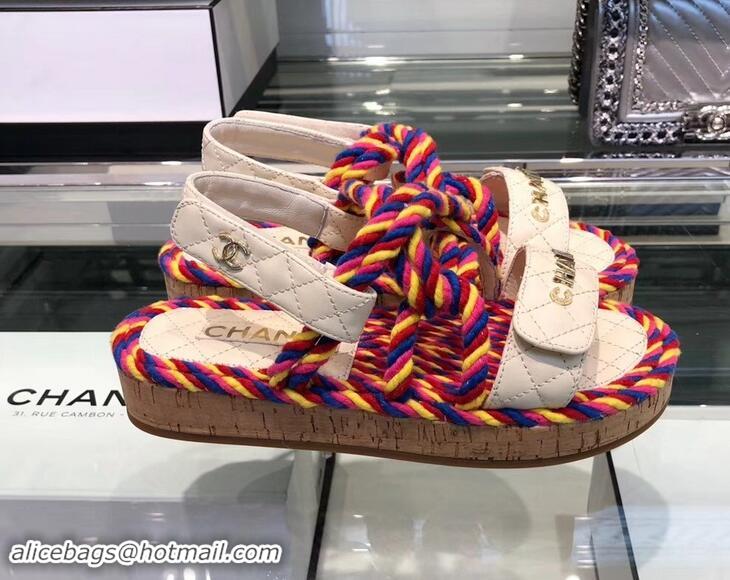 Buy Cheap Chanel Cord Sandals G34602 Multicolor ​2019