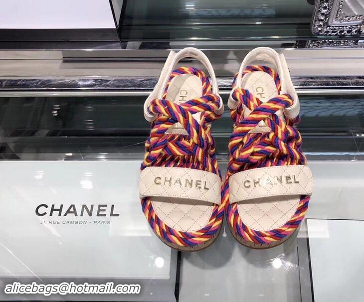 Buy Cheap Chanel Cord Sandals G34602 Multicolor ​2019