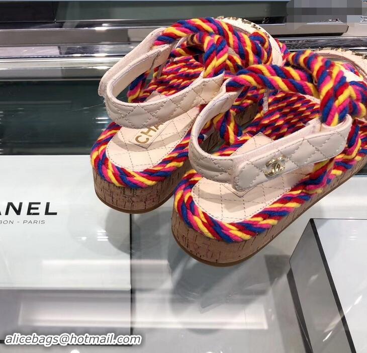 Buy Cheap Chanel Cord Sandals G34602 Multicolor ​2019