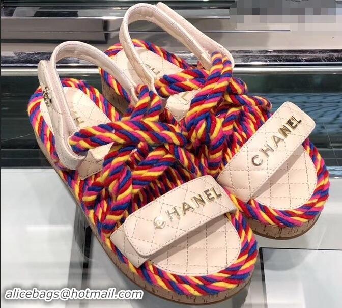 Buy Cheap Chanel Cord Sandals G34602 Multicolor ​2019