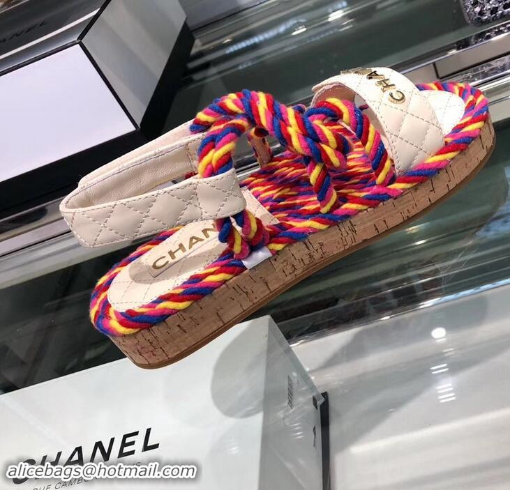 Buy Cheap Chanel Cord Sandals G34602 Multicolor ​2019