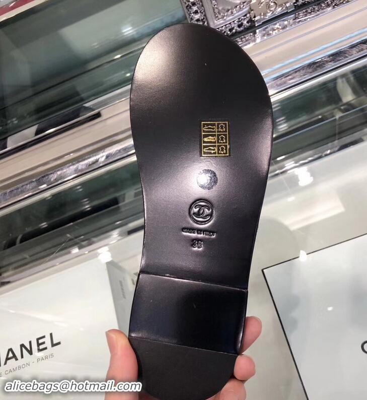 Low Cost Chanel Cord Sandals G34155 Black 2019