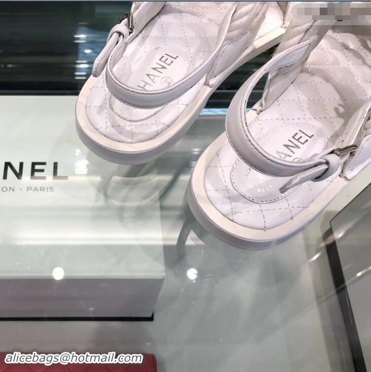 Hot Sell Chanel Cord Sandals G34155 White ​2019