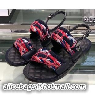 Best Luxury Chanel Cord Sandals G34155 Multicolor 2019