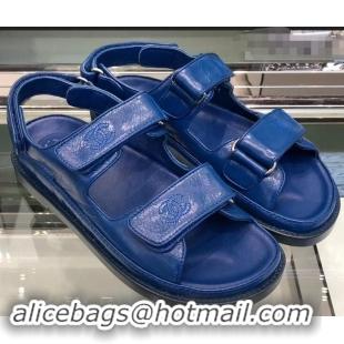 Promotional Chanel Logo Magic Loop Sandals G34445 Blue