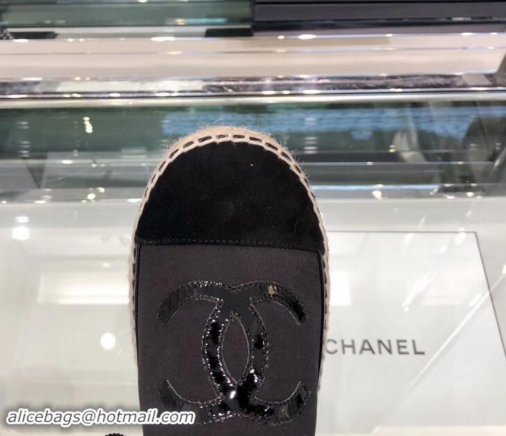 Fashion Wholesale Chanel Lace-ups Espadrilles G41730 Black 2019