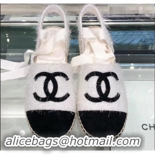 Top Quality Chanel Lace-ups Espadrilles G41732 Tweed 2019