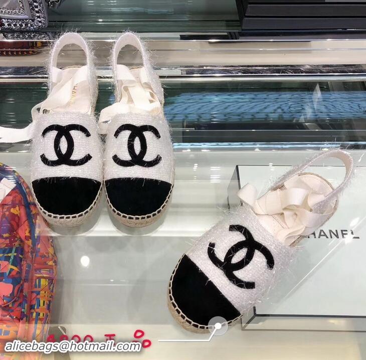 Top Quality Chanel Lace-ups Espadrilles G41732 Tweed 2019