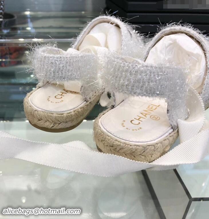 Top Quality Chanel Lace-ups Espadrilles G41732 Tweed 2019