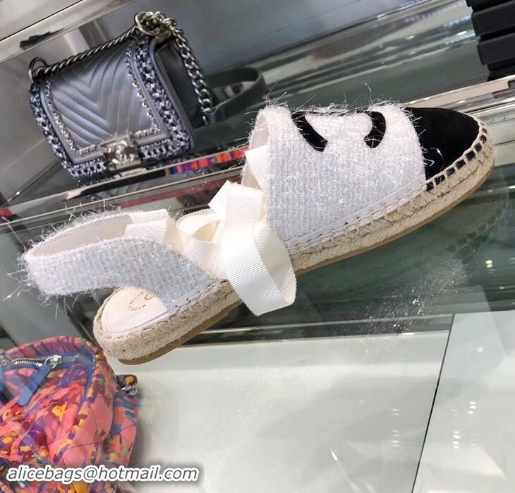 Top Quality Chanel Lace-ups Espadrilles G41732 Tweed 2019