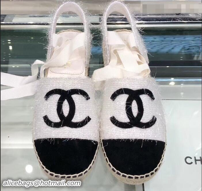 Top Quality Chanel Lace-ups Espadrilles G41732 Tweed 2019