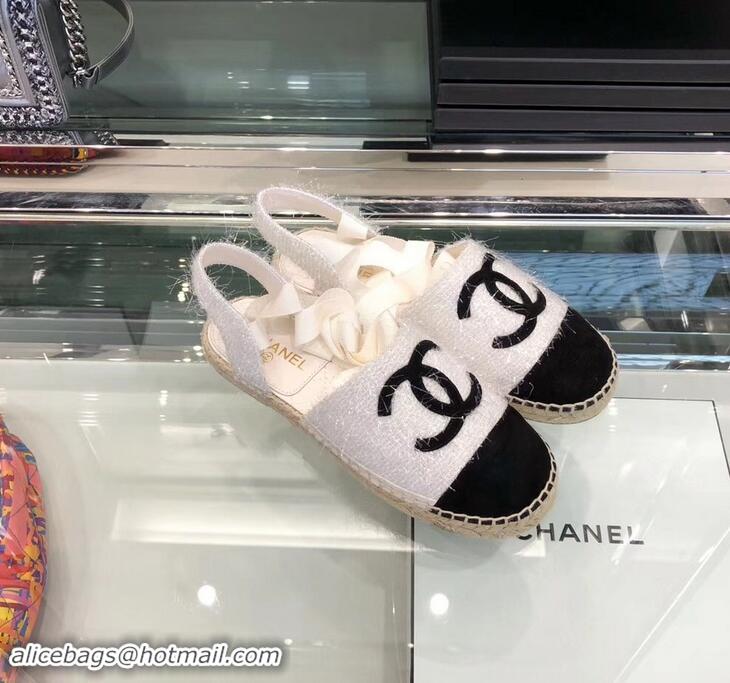 Top Quality Chanel Lace-ups Espadrilles G41732 Tweed 2019