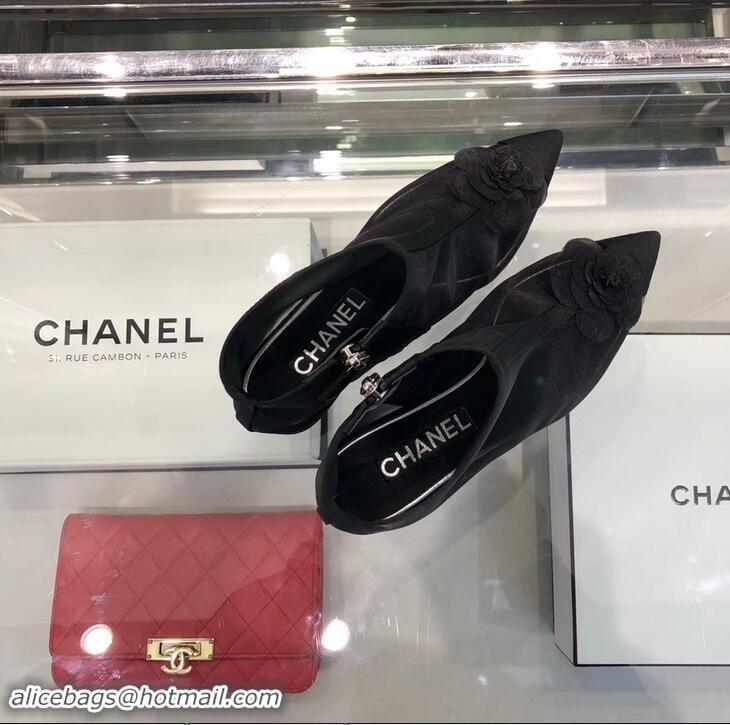 Luxury Classic Chanel Mesh and Grosgrain Short Boots G34544 Black 2019