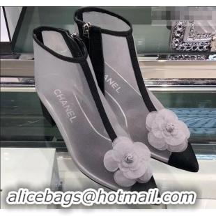 Spot Bulk Chanel Mesh and Grosgrain Short Boots G34544 Gray ​2019