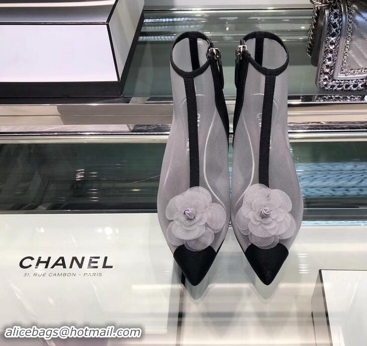 Spot Bulk Chanel Mesh and Grosgrain Short Boots G34544 Gray ​2019