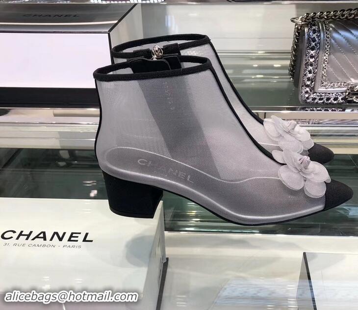 Spot Bulk Chanel Mesh and Grosgrain Short Boots G34544 Gray ​2019