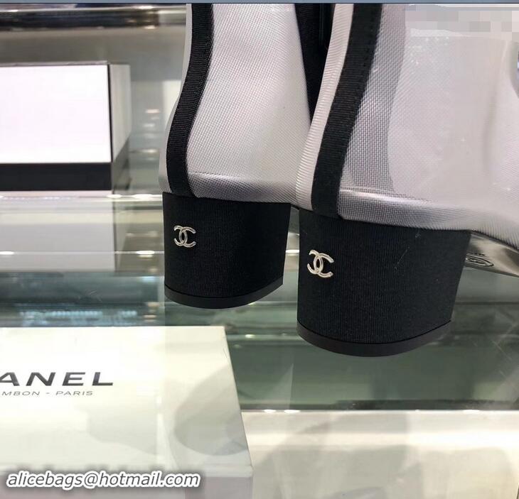 Spot Bulk Chanel Mesh and Grosgrain Short Boots G34544 Gray ​2019