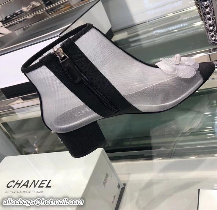 Spot Bulk Chanel Mesh and Grosgrain Short Boots G34544 Gray ​2019