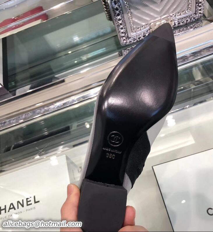 Spot Bulk Chanel Mesh and Grosgrain Short Boots G34544 Gray ​2019