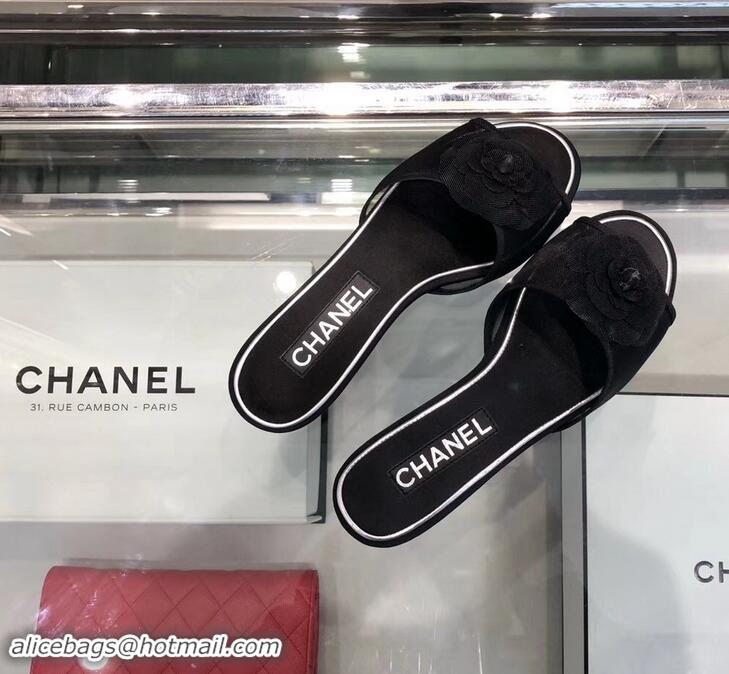 Cheapest Chanel Mesh and Grosgrain Mules G34542 Black 2019