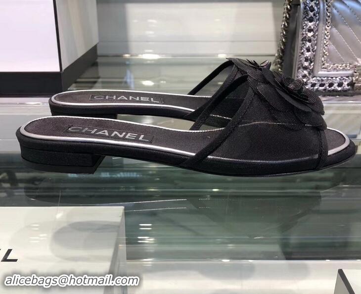 Cheapest Chanel Mesh and Grosgrain Mules G34542 Black 2019