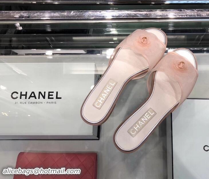 Come Low Chanel Mesh and Grosgrain Mules G34542 Pink ​2019