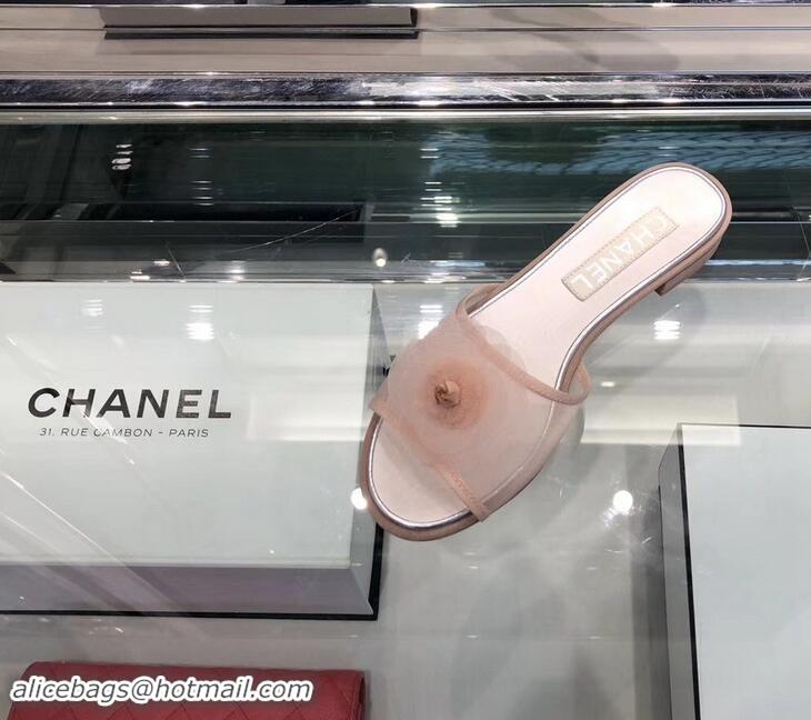 Come Low Chanel Mesh and Grosgrain Mules G34542 Pink ​2019