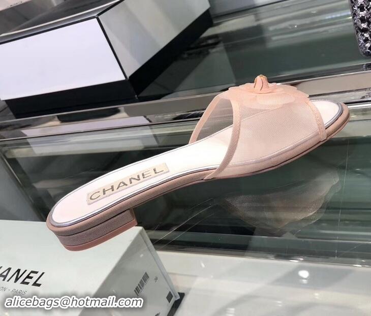 Come Low Chanel Mesh and Grosgrain Mules G34542 Pink ​2019