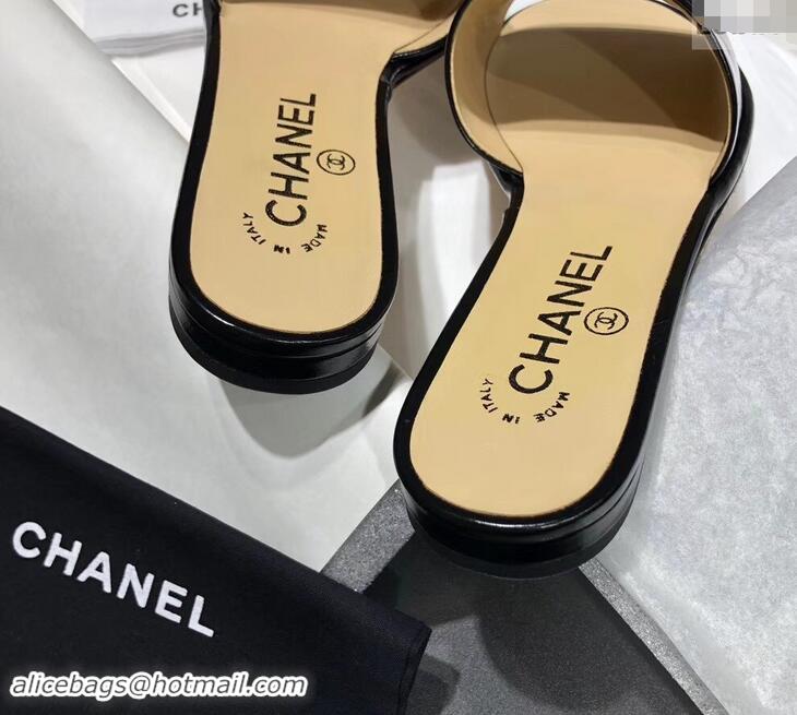 High Quality Chanel Stitching CC Logo Mules G41801 Black 2019